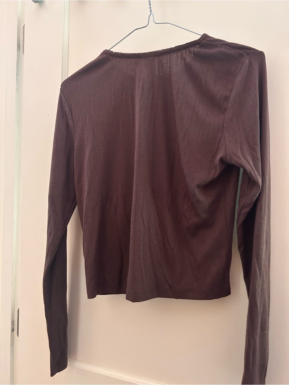 wild fable Ribbed Button-Front Top - Deep Maroon - Picture 2 of 3